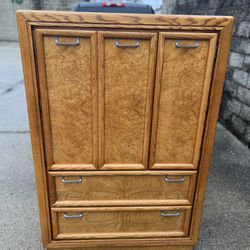 golden oak armoire chest 