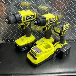 Ryobi 18v One+ Cordless 3 Tool Drill Combo Kit