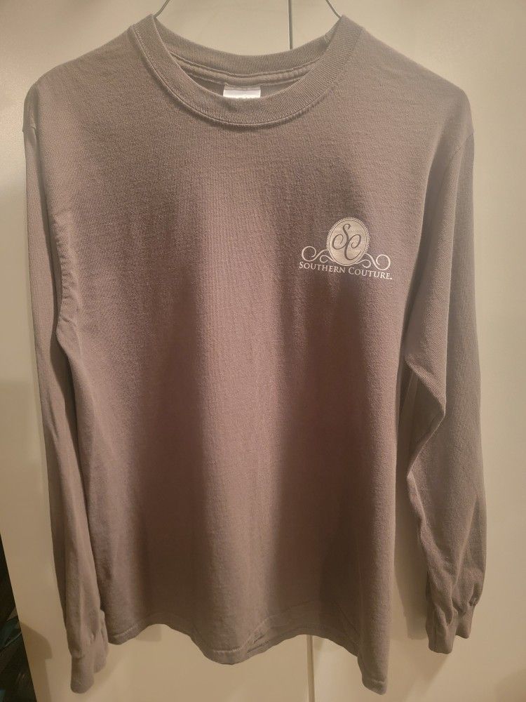 Southern Couture Womens Size Small "Living The Scrub Life" Gray Long Sleeve T-Shirt