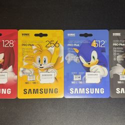 Samsung Pro Plus Sonic The Hedgehog Micro SD Cards 128GB, 256GB, 512GB, 1TB Lot