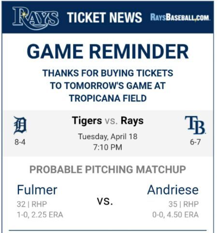 Free Rays vs Tigers Tickets