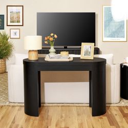 ✨ Drew Sofa Table – Rich Black Finish | Mid-Century Modern Style | NEW in Box ✨