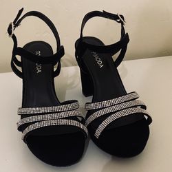 Black Heels With Rhinestones