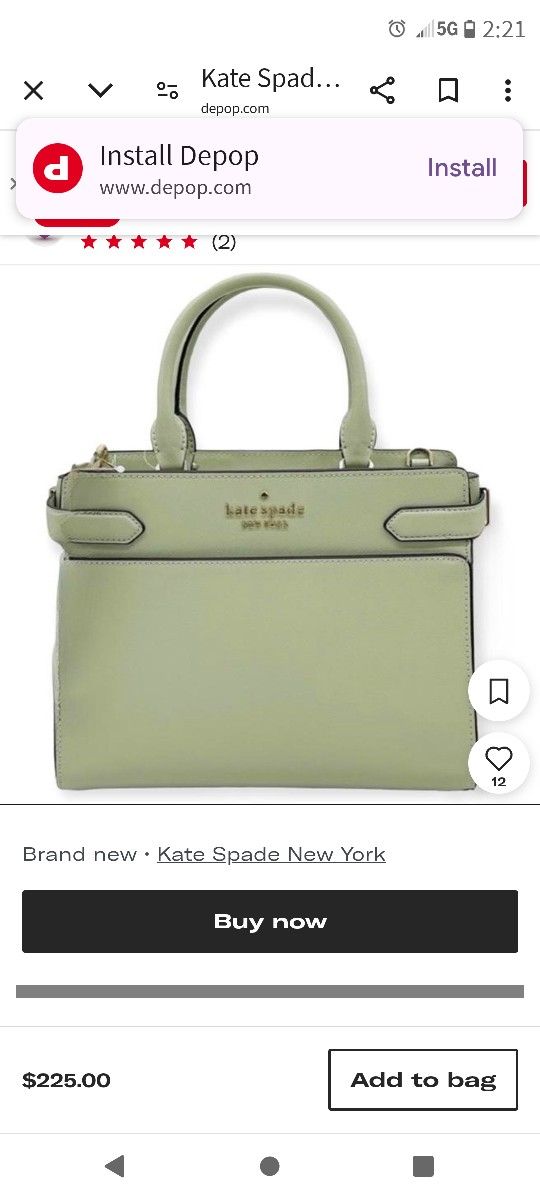 Kate Spade Staci Medium Satchel - Sage Green