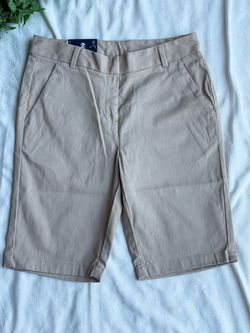 Unisex IZOD Skinny Stretch Bermuda Shorts Size 5 Khaki