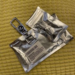 Lexus Tire Valve Stem Air Caps Cover Combo Silver Logo Chrome Tire Stem Valve Caps Set