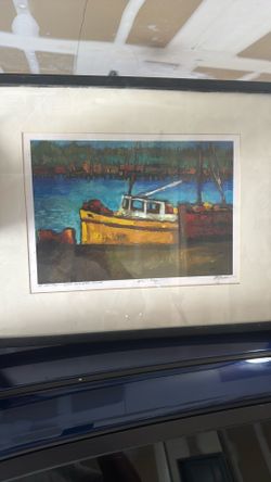 Photo Of A Ship At Dock Numbered Auto And Signed 