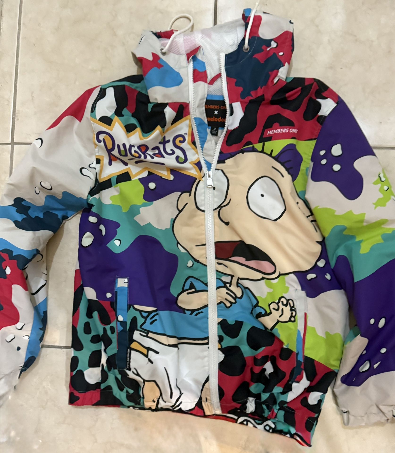 Members Only X Nickelodeon Rugrats Windbreaker Jacket Mens Size M nostalgia