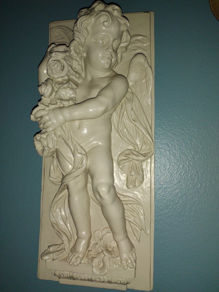 Large Vintage Sculpted Venetian Angel