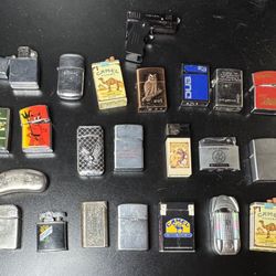 Lot of 24 Collectible Misc Lighters, Zippos, Camel, Etc…