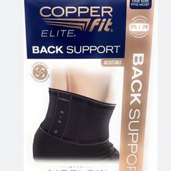 Copper Fit Elite Air Back Support brace featuring airflow technology and adjustable straps