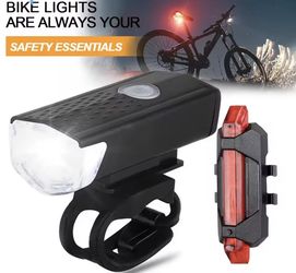 USB Rechargeable Bike Light Set