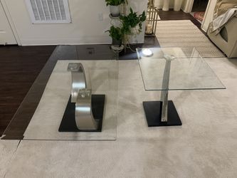 Glass Coffee Table And End Table