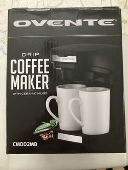 Ovente Mini Drip Coffee Maker with 2 Ceramic mugs