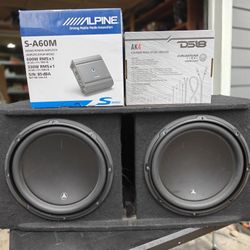 JL 12" W3 Subs Ported Box Alpine Amp And Wiring Kit