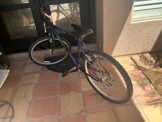 Purple Mountain Bike with Knobby Tires 24”