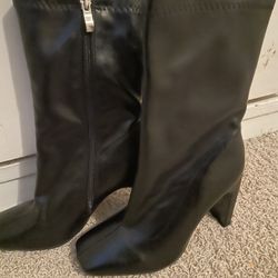 Black Mid Heel Boots
