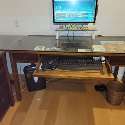 Office Desk With Three Drawer File Cabinet