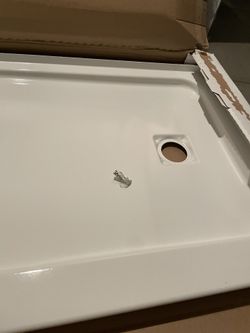 Bootz Industries Aloha ShowerCast 60 in. L x 30 in. W Alcove Shower Pan Base in White with Square Chrome Right Drain 