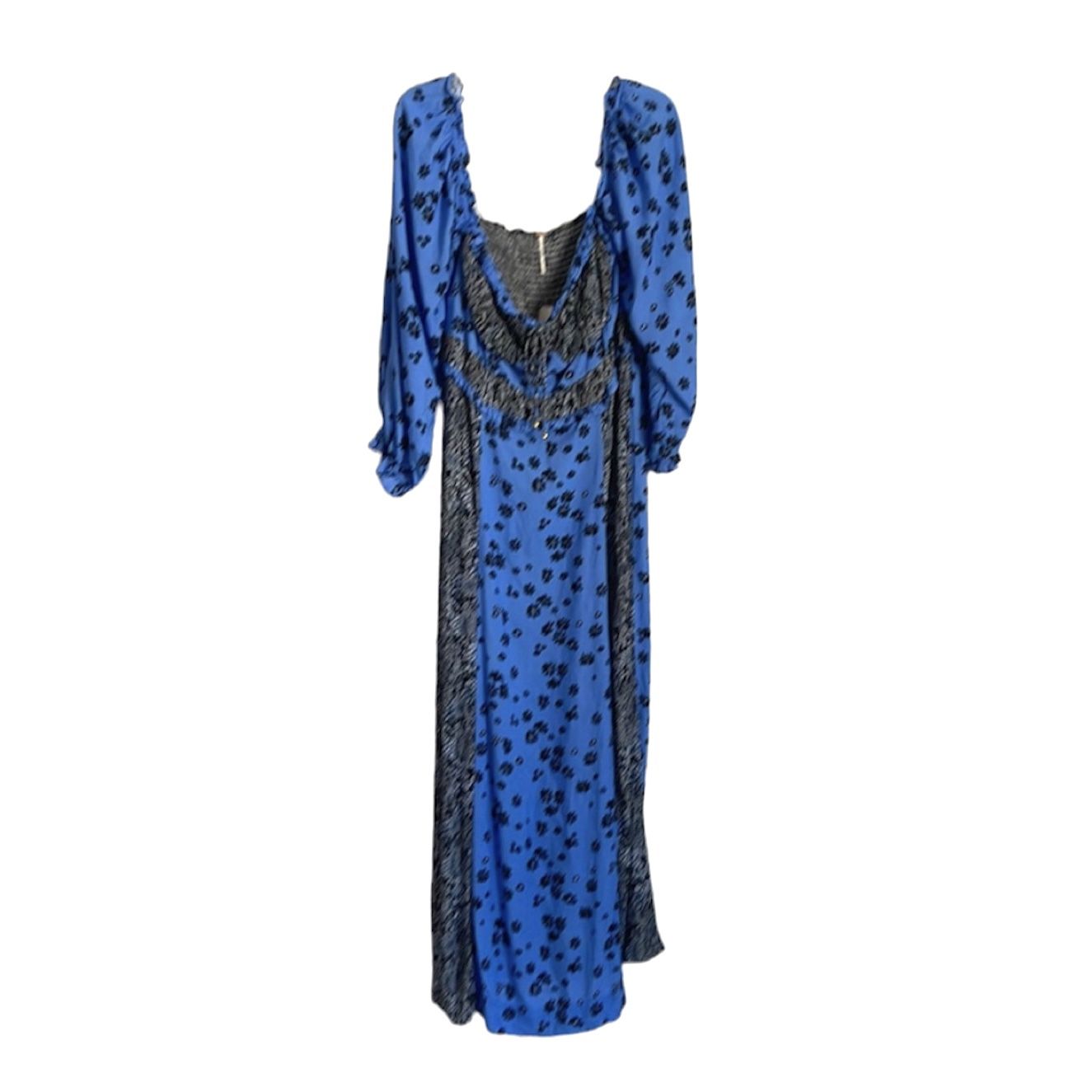 NEW Free People Tigerlily Long Sleeve Maxi Dress size XS Blue