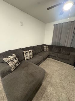 Gray sectional couch