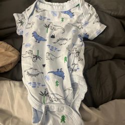 Baby Boy Light Blue Dinosaur Onesie 0-3 Months 