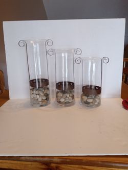 Tall Glass Pillar Candle Holders by Party Lite