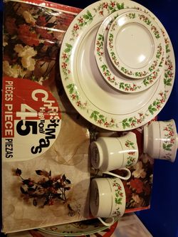 45 piece Christmas China