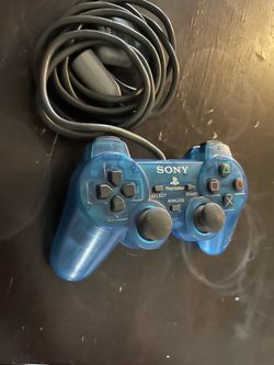 PlayStation original clear blue controller