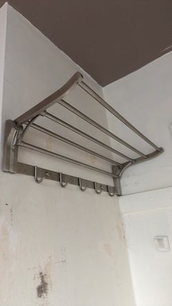 Wall-Mounted Metal Coat Rack with Shelf