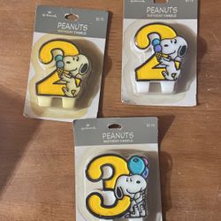 PEANUTS BIRTHDAY CANDLE  New $8. Ach  Cada Una 