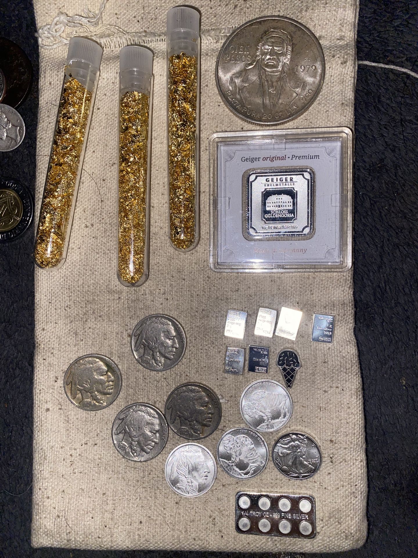 One lot of silver including Gold