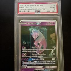 Pokemon Shining Legends Mewtwo GX 78 PSA 9  (Mewtube)