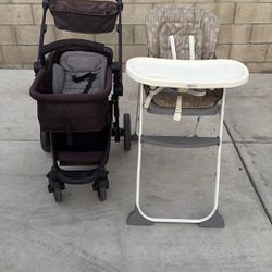 Graco High Chair & Stroller Bassinet $40
