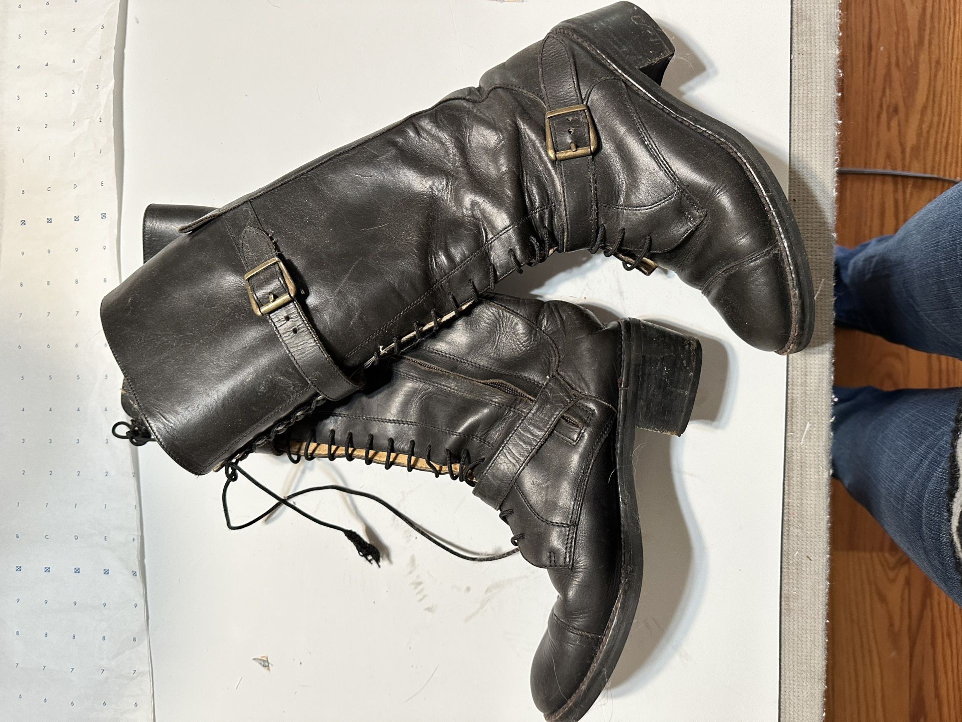 Genuine Leather Mid-Calf Boots