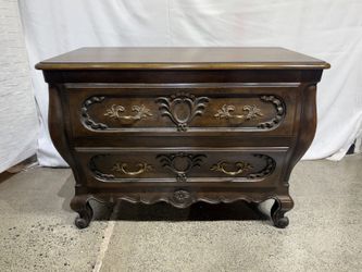 BAKER FURNITURE French Louis XV Style Carved Walnut 2-Drawer Chest