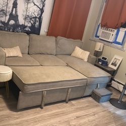 Sofa With Trundle Pop Up (queen) And Storage (Ashley)