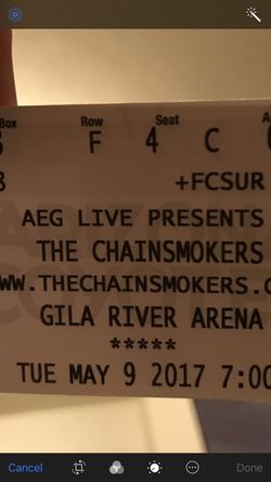 Chain smokers 2 tickets May 9th