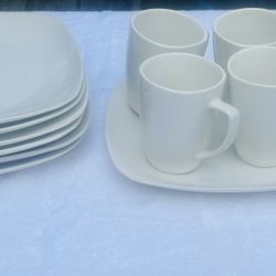   China Heavy Duty  4 Coffee Cups 7 Plates 10 Inches Wifey NO CHIPS 