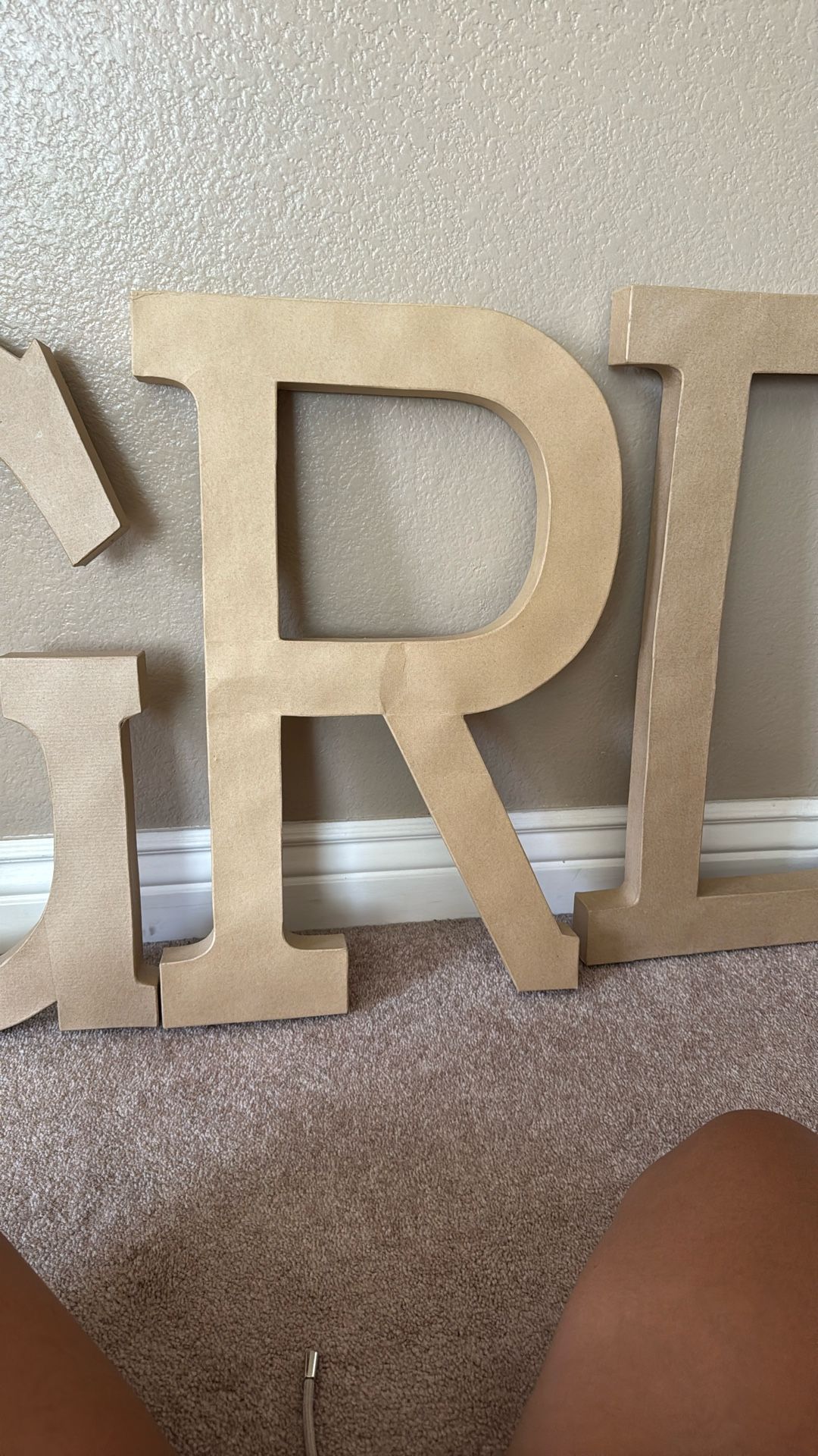 Large Paper Mache Sign Letter R 2ft