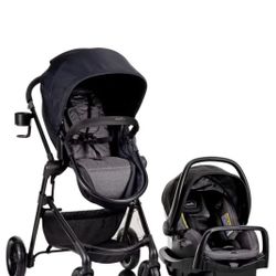 NEW Evenflo Pivot Modular Travel System with LiteMax Car Seat Casual Gray