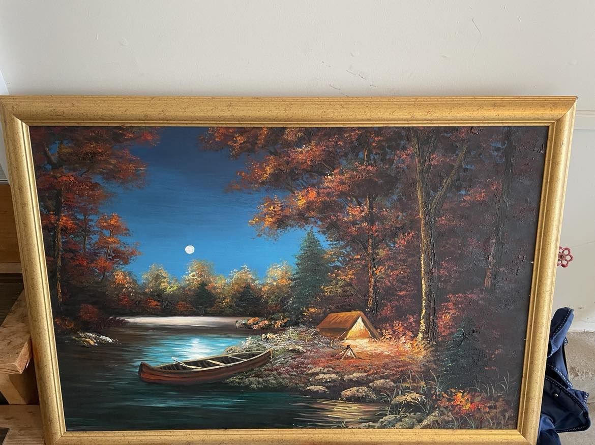 BEAUTIFUL PICTURE WITH GOLD FRAME, ITS VERY BIG $35