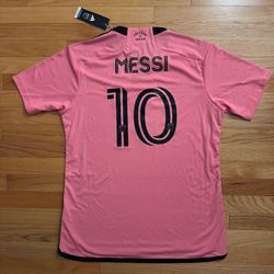 New With Tags - Size Unisex Large - Adidas Messi Inter Miami CF Home Soccer Jersey Pink