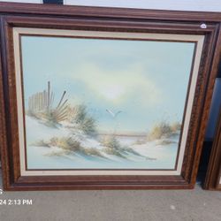 Framed Oil On Canvas Painting