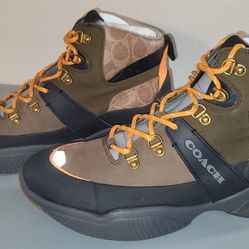 Coach City Sole Hiker Size 10 New Brown Orange Reflective