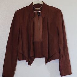 White House Black Market Brown Leather Jacket