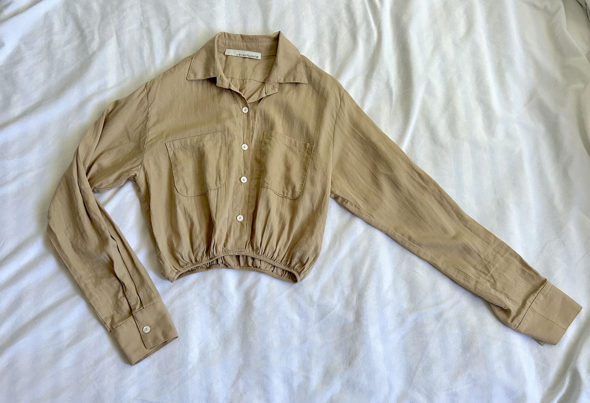 Button Down Cropped Shirt 