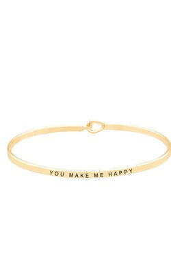 Fresh & Co You Make Me Happy Inspirational Quote Bangle Bracelet