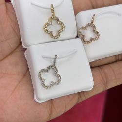 Diamond Flower Pendants