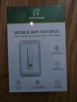 Mobile WiFi Hotspot, Works in US & Mexico, No SIM Needed, 1GB Free Data Monthly (Sealed)